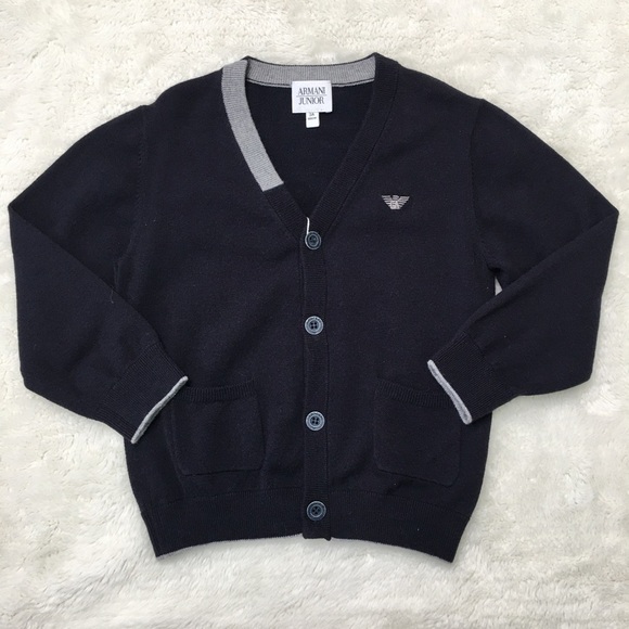 New Armani Junior Navy Blue Cardigan Size 3 Y
